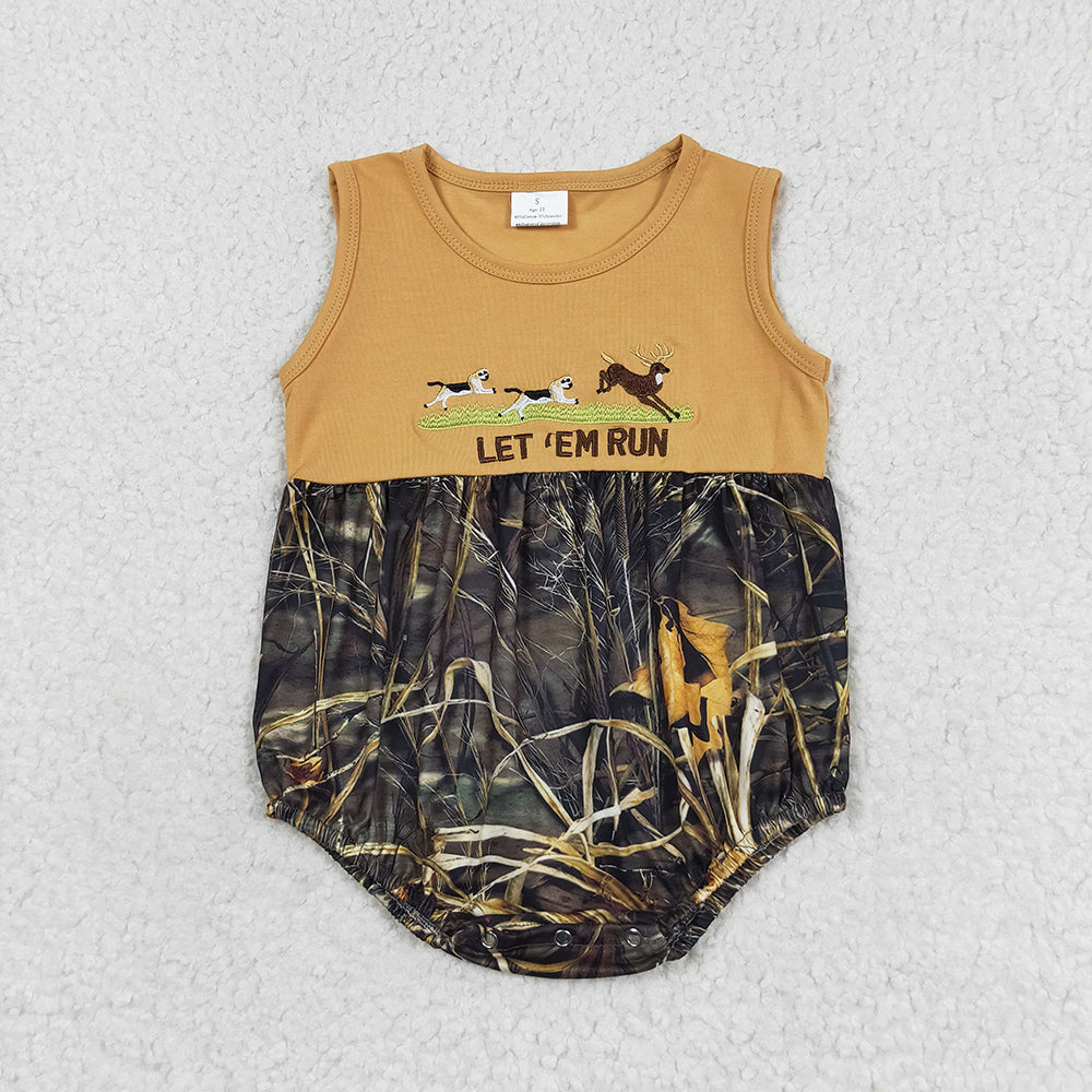 Baby Girls Boys Dog Hunting Deer Sibling Camo Shorts Clothes Sets