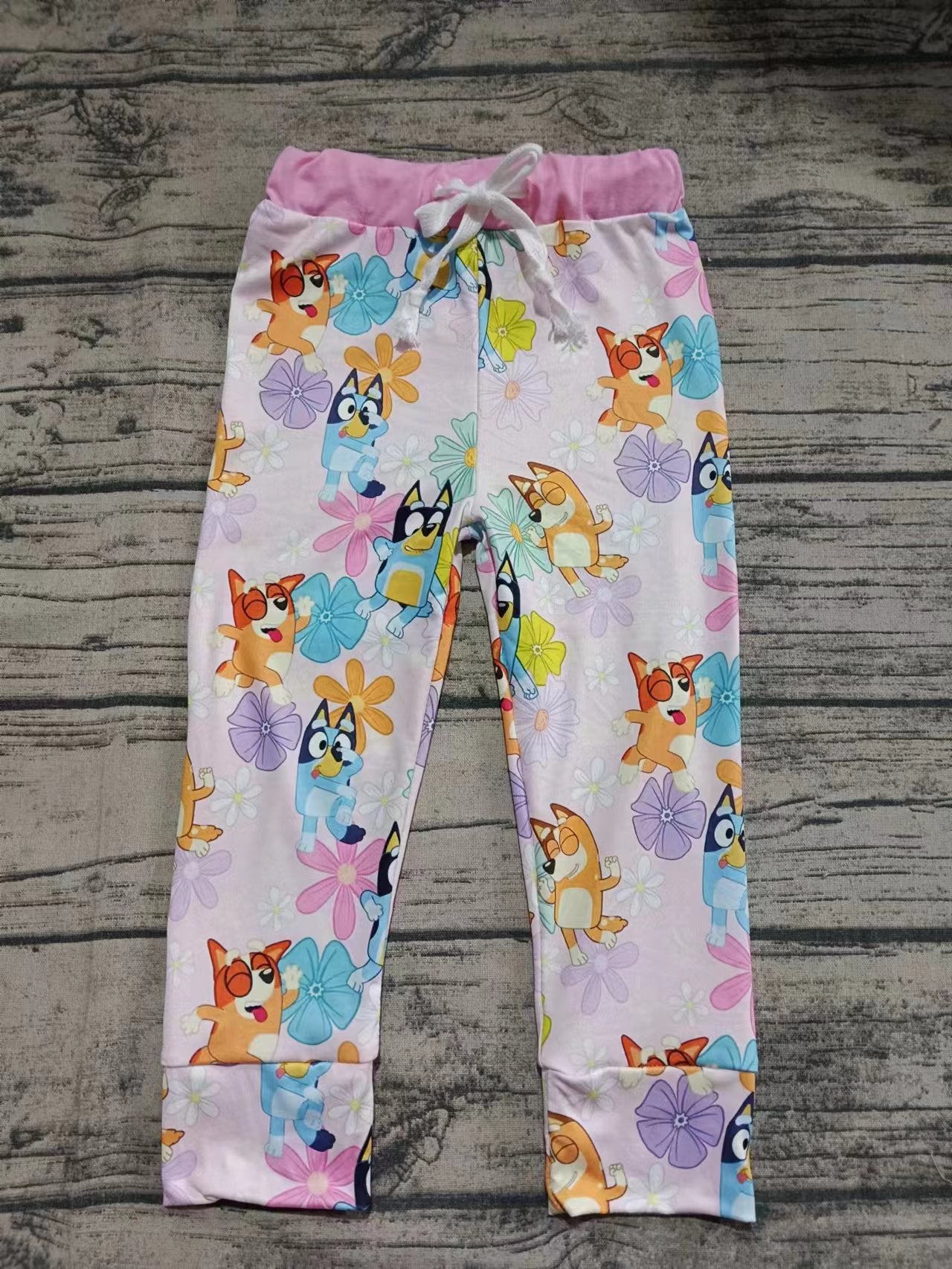Preorder moq 5 Baby Girls Pink Cartoon Dogs Legging Pants