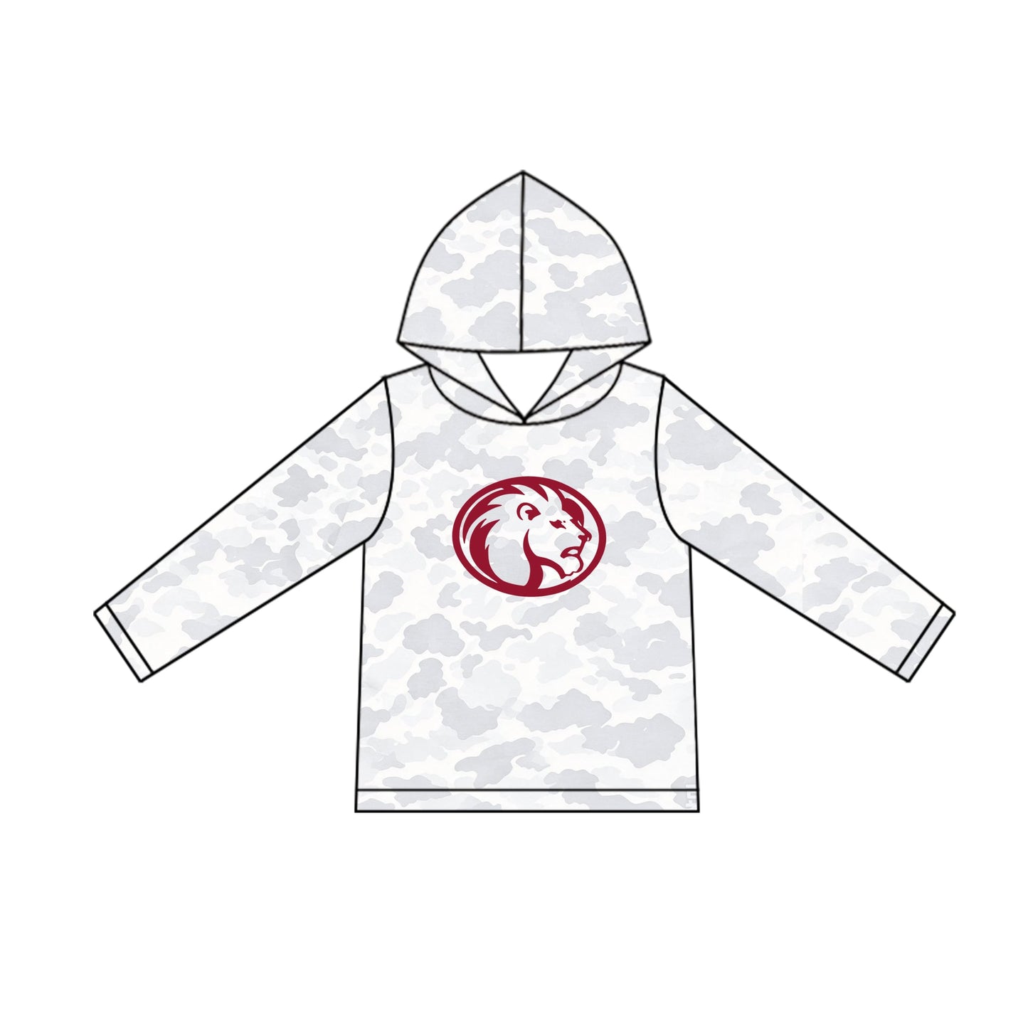 Preorder (moq 5)Baby Boys Long Sleeve Camouflage Lion Team Hoodies Tops