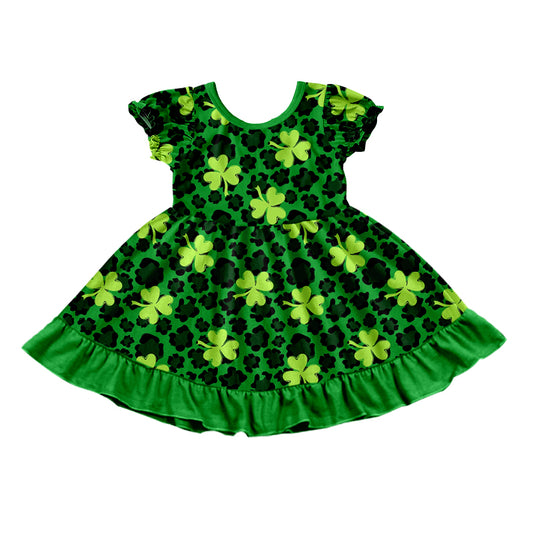 Baby Girls St Patrick Quatrefoil Short Sleeve Knee Length Dresses preorder(MOQ 5)