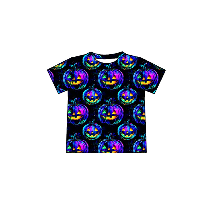 Preorder moq 5 Adult Halloween Colorful Pumpkins Tee Shirts Tops