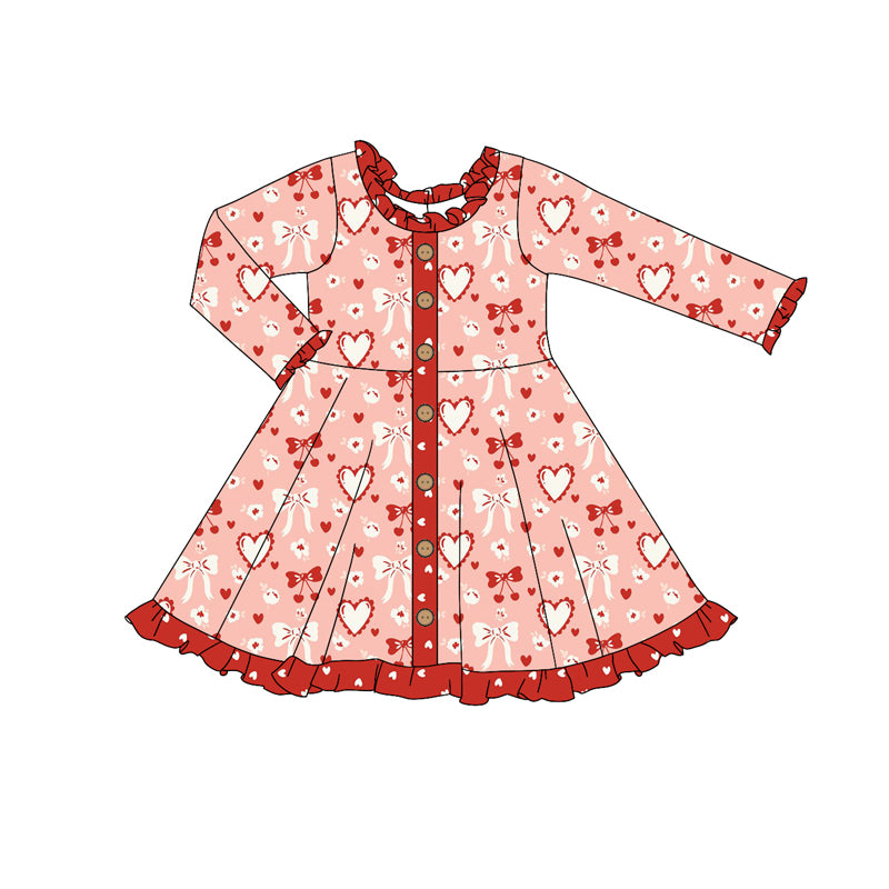 Baby Girls Valentines Hearts Knee Length Dresses preorder(MOQ 5)