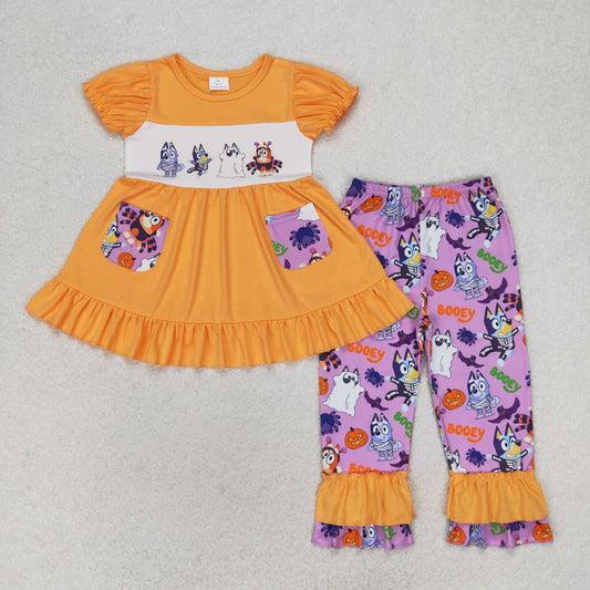 Baby Girls Halloween Dogs Sibling Rompers Clothes Sets