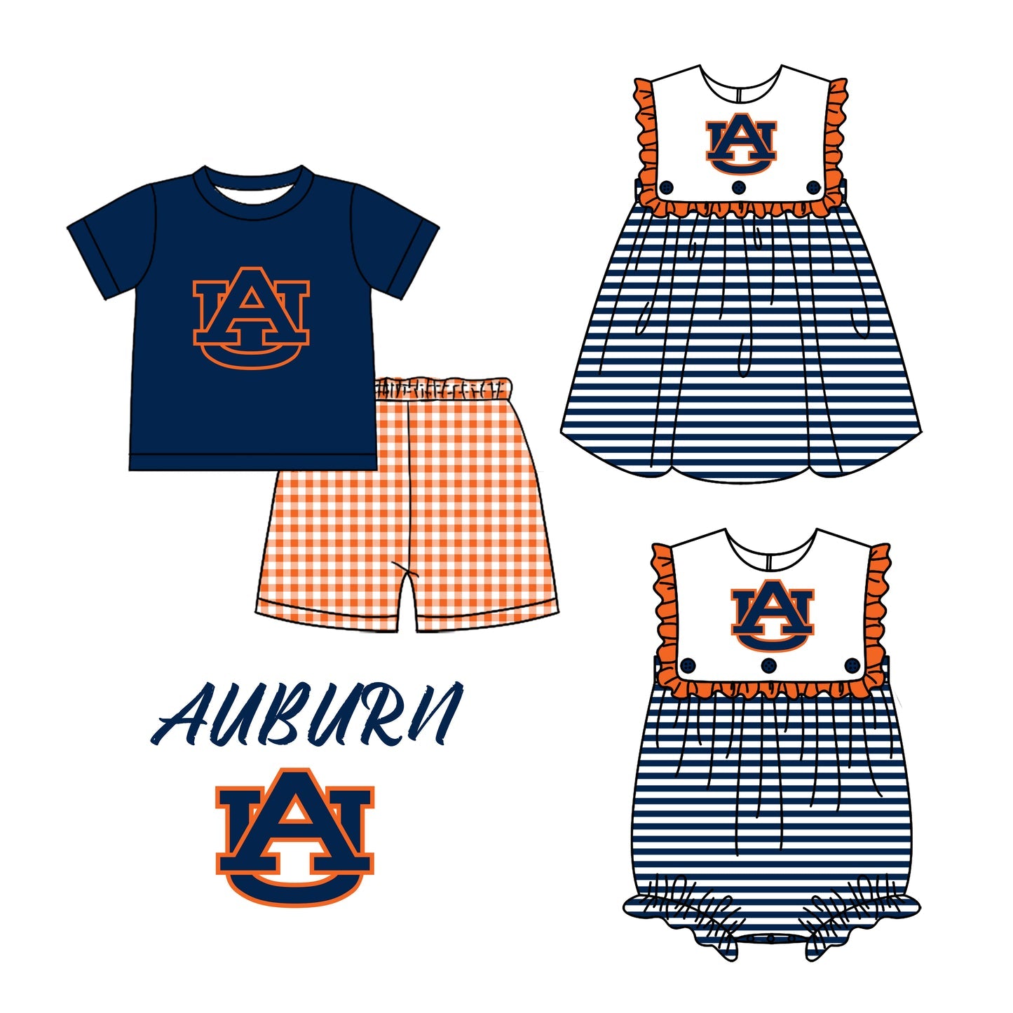 Preorder Custom moq 5 Football Team Auburn Sibling Clothes