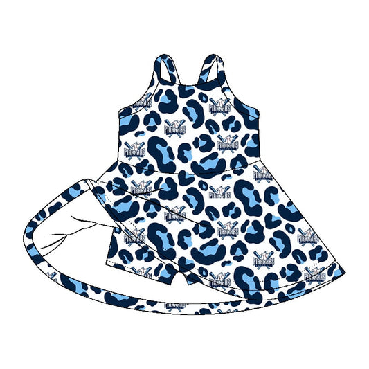 Preorder moq 5 Baby Girls Straps Baseball Shark Shorts Team Ruffle Knee Length Dresses