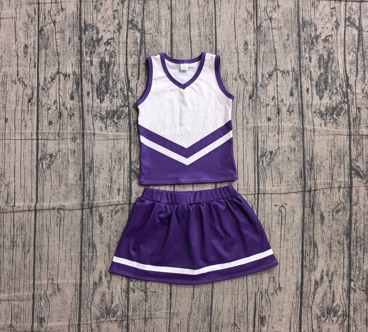 Baby Girls Purple White Stripe Vest Skirt Shorts Team Yoga Active Clothes Sets