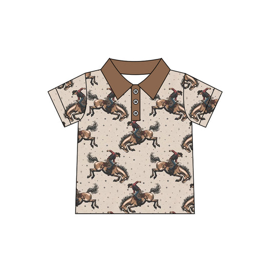 Baby Boys Western Rodeo Horse Cowboys Buttons Shirts preorder(MOQ 5)