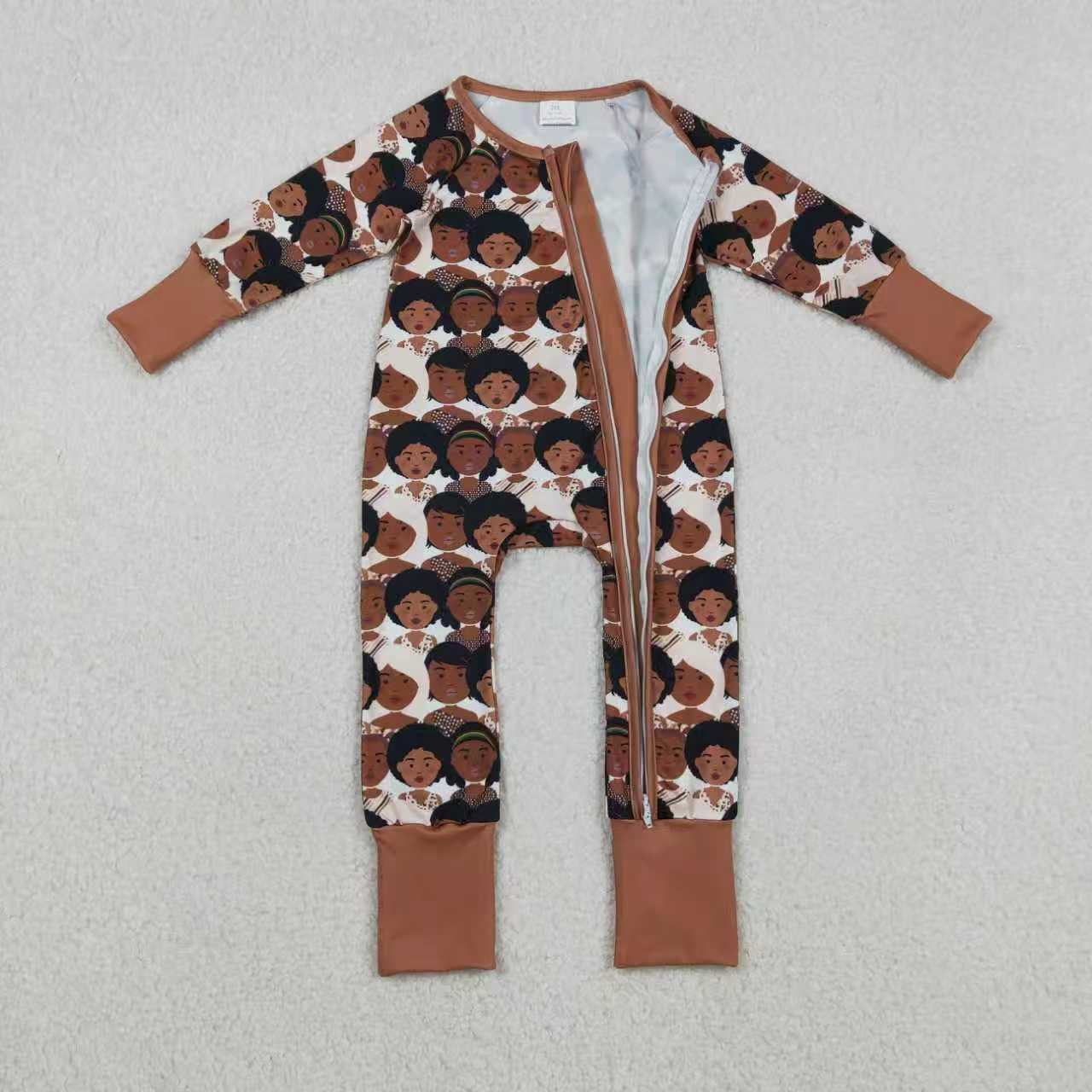 Sibling Baby Girls Black History Pants Pajamas Set Zipper Convertible Rompers
