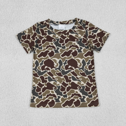 Baby Boys Southern Dark Khaki Camo Short Sleeve T-shirts Top