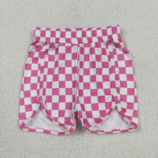 Baby Girls White Pink Checkered Shorts Bottoms