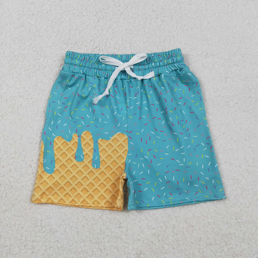 Baby Girls Teal Ice Cream Drip Summer Shorts Bottoms