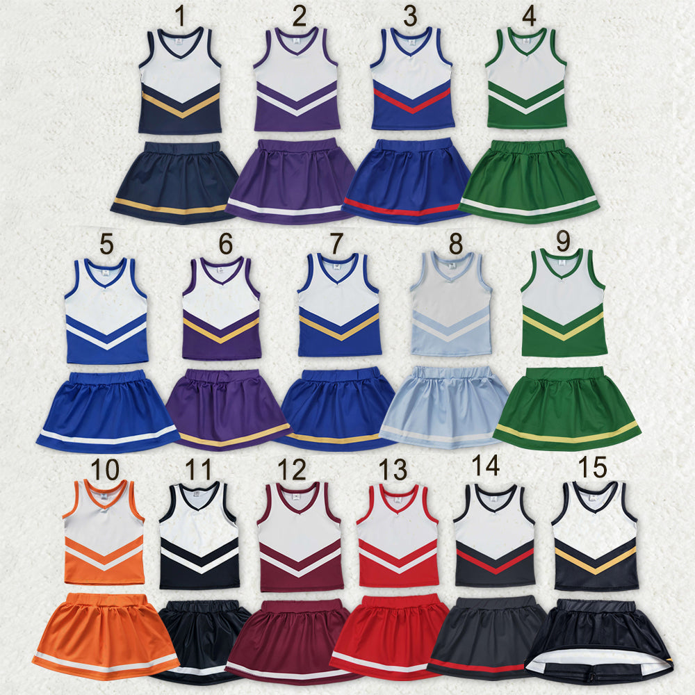Sibling Baby Girls Sleeveless Stripe Vest Top Skirt Shorts Team Clothes Sets