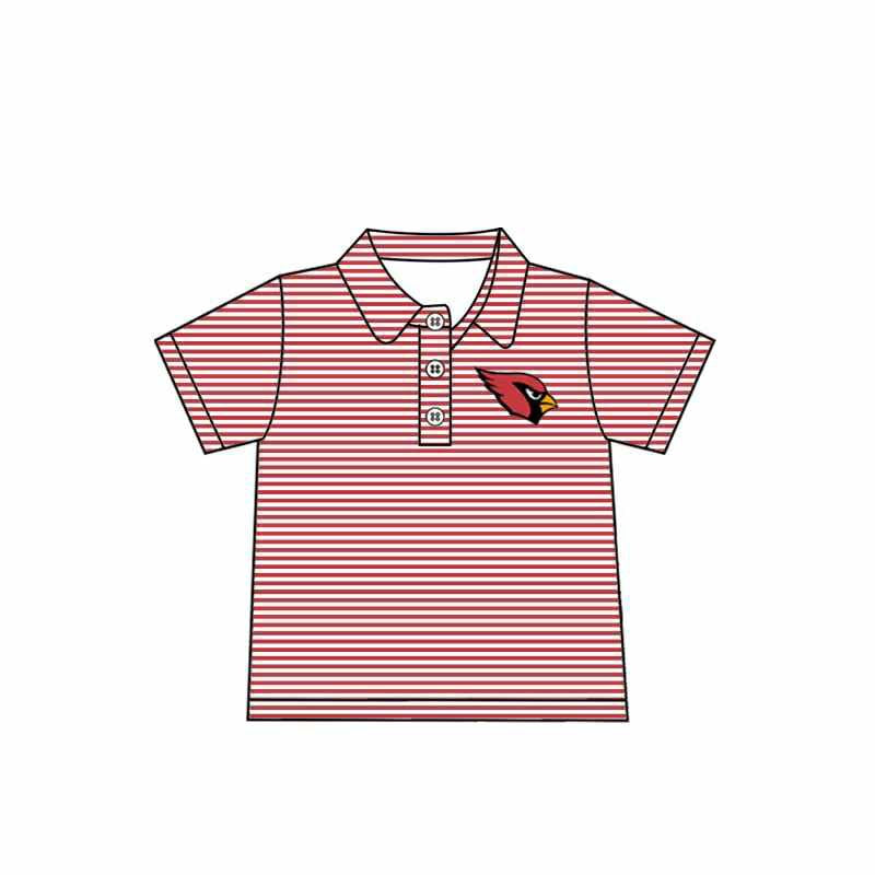Preorder moq 5 Adult Men Red Bird Team Short Sleeve Buttons Pullovers tops
