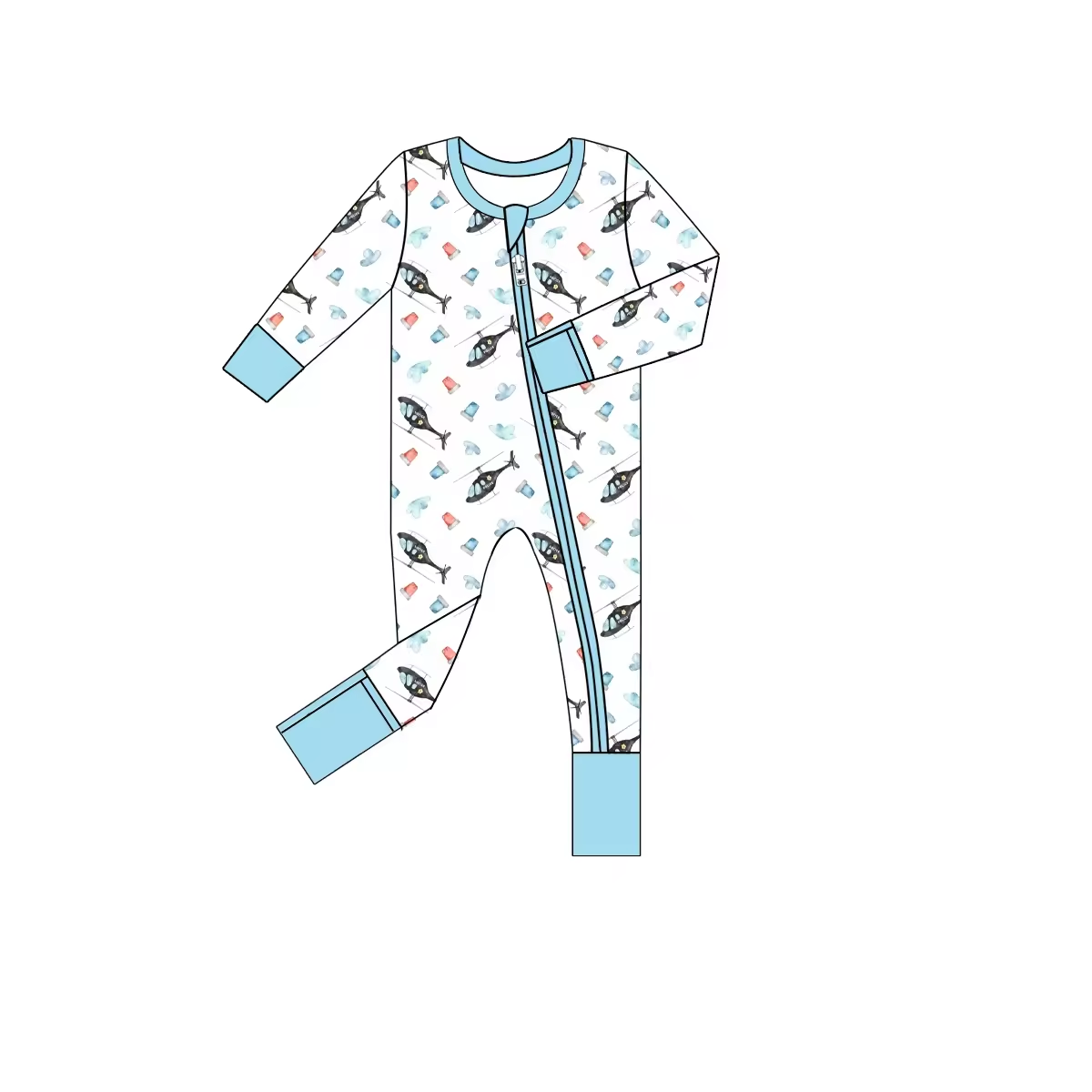 Baby Infant Boys Helicopter Zip Rompers preorder(moq 5)