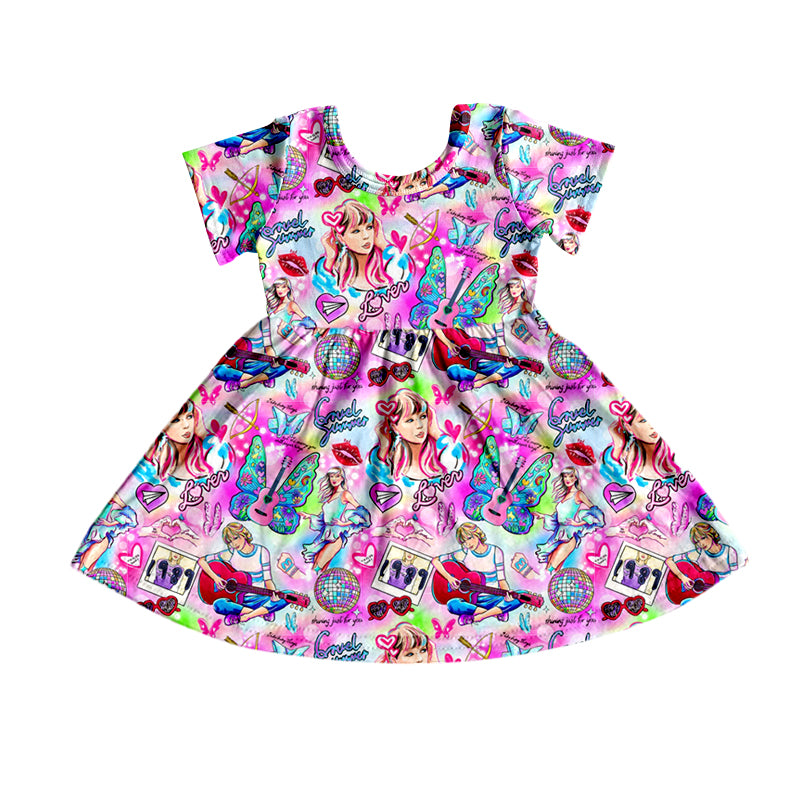 Baby Girls Colorful TS Singer Knee Length Dresses Preorder(moq 5)