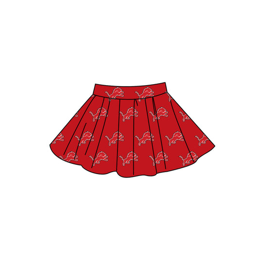 Preorder (moq 5)Baby Girls Red Lions Team Skirt Shorts Bottom