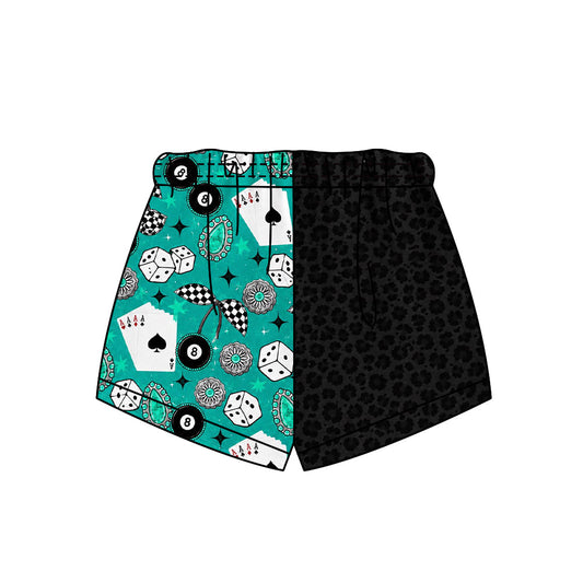 Preorder (moq 5)Baby Girls Leopard Turquoises Western Shorts Bottom