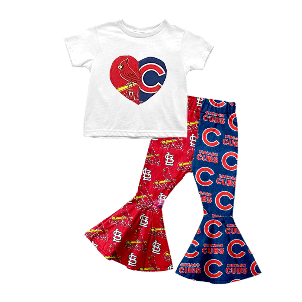 Baby Girls Baseball Team 12 Shirt Bell Pants Clothes Sets preorder(moq 5)