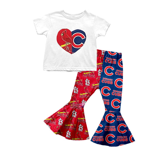 Baby Girls Baseball Team 12 Shirt Bell Pants Clothes Sets preorder(moq 5)