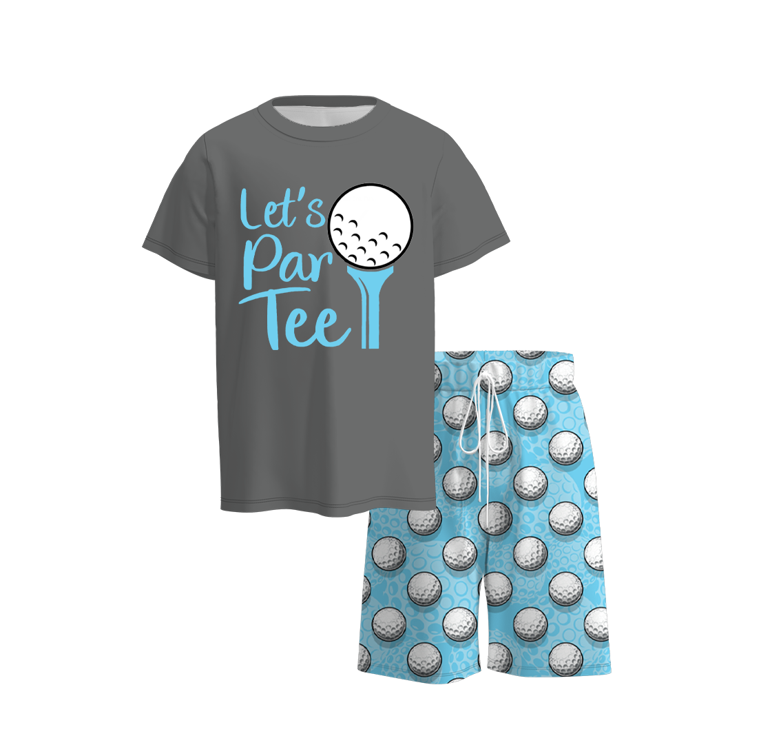 Baby Boys Golf Grey Top Shirt Shorts Summer Clothes Sets Preorder(moq 5)