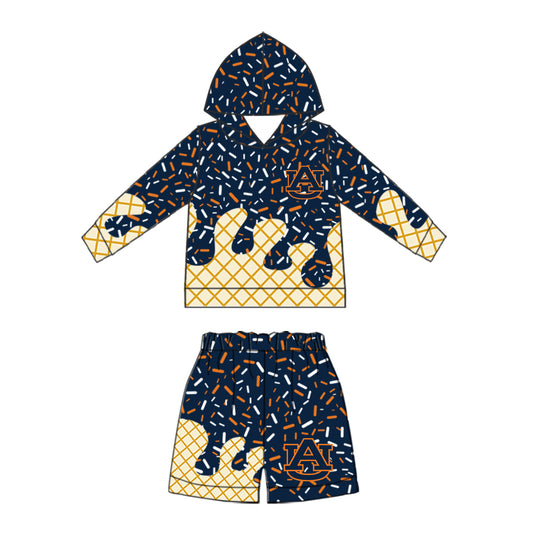 Preorder (moq 5) Baby Boys Sprinkles Auburn Hoodie Short Team Clothes Sets