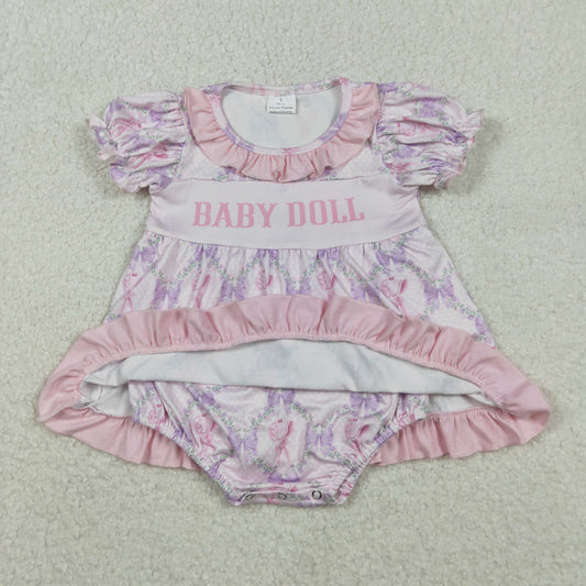 Baby Girls Baby Doll Bows Flowers Checked Tunic Ruffle Bummier Rompers