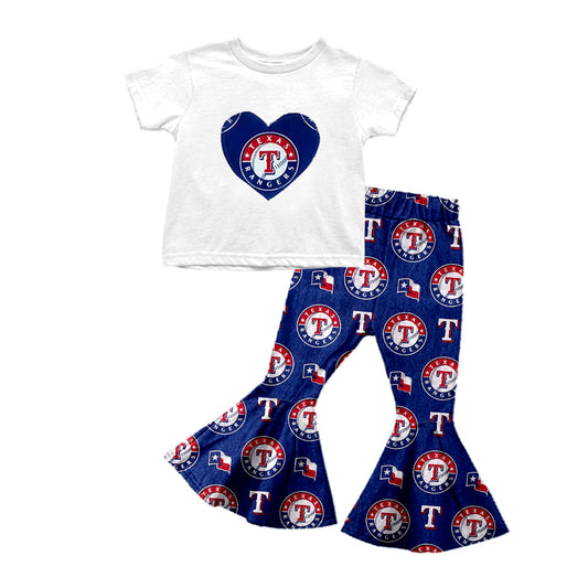 Baby Girls Baseball Team 3 Shirt Bell Pants Clothes Sets preorder(moq 5)