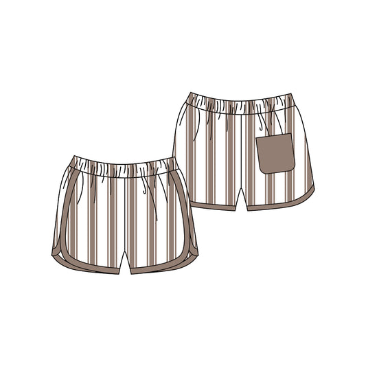 Baby Boys Khaki Stripes Pocket Trunk Swimsuits preorder(moq 5)