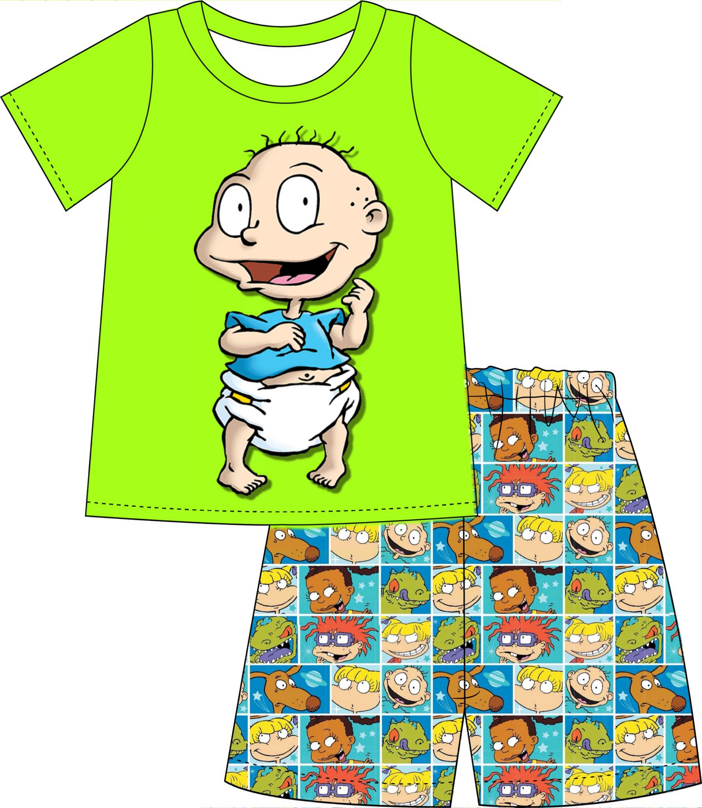 Baby Boys Cartoon Babe Shirt Shorts Summer Clothes Sets preorder (moq 5)