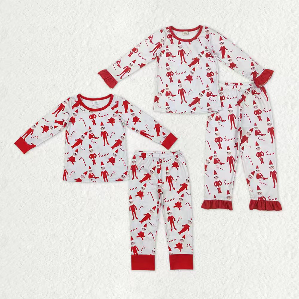 Sibling Baby Kids Christmas Shelf Bamboo Pajamas Outfits Clothes Sets