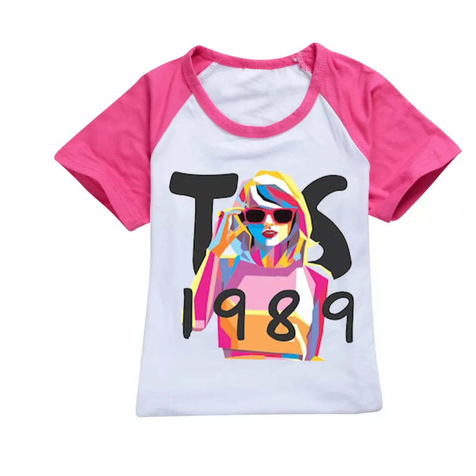 Baby Girls Hotpink Singer 1989 Short Sleeve Raglan Tee Shirts Tops Preorder(moq 5)