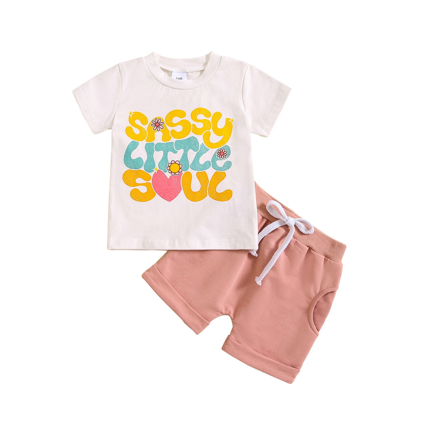 Baby Girls Sassy Little Soul Shirt Shorts Clothes Sets Preorder(moq 5)