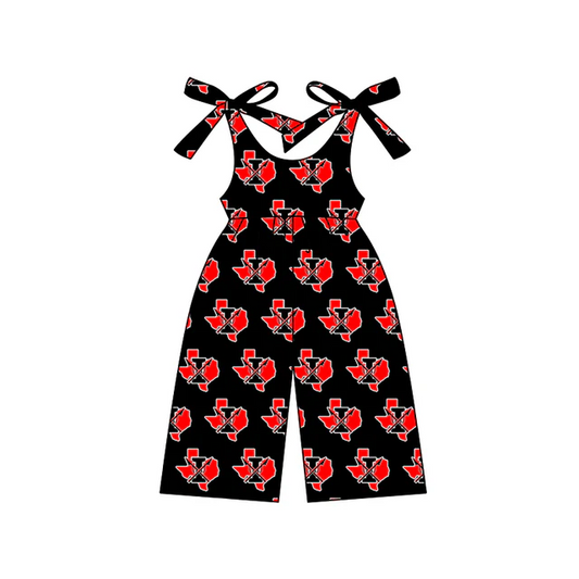 Preorder moq 5 Baby Girls Black Strap I Plaid Team Jumpsuits