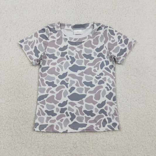 Baby Boys Short Sleeve Southern Light Grey Camo T-shirts Top
