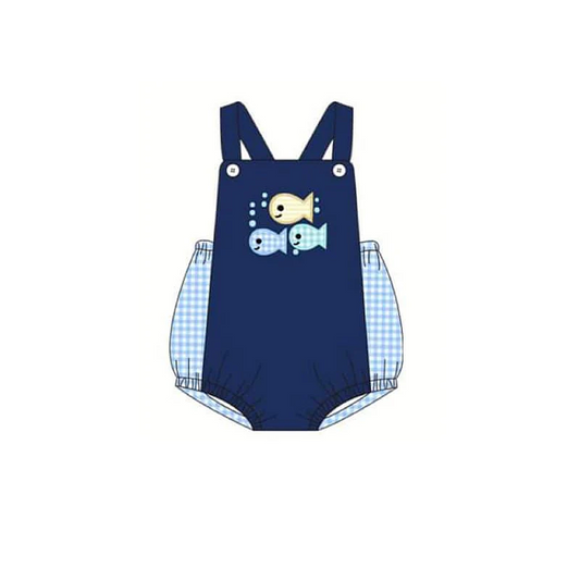 Baby Infant Boys Fishes Straps Rompers preorder split order May 10th