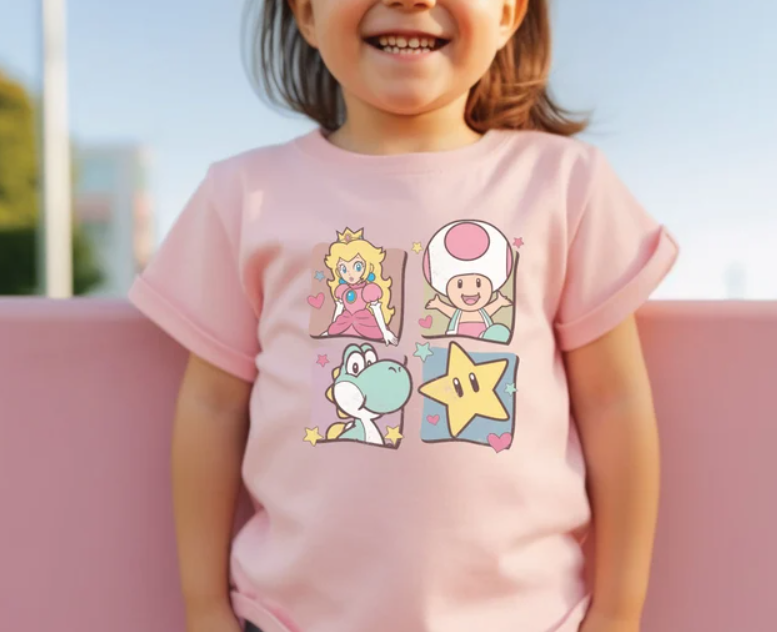 Baby Girls Game Princess Short Sleeve Tee Shirts Tops Preorder(moq 5)