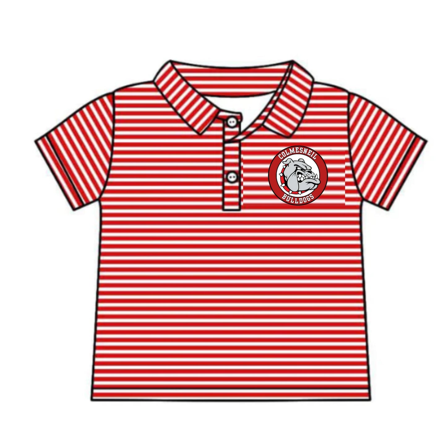 Preorder(moq 5) Baby Boys Red Stripes Bulldogs Team Short Sleeve Tee Pullovers Shirts Tops