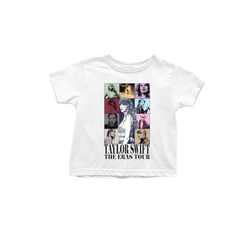 Baby Girls White Singer Eras Tour Short Sleeve Tee Shirts Tops Preorder(moq 5)