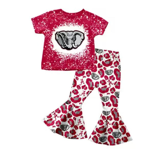 Baby Girls Elephant Team Top Bell Pants Clothes Sets split order preorder May 26th