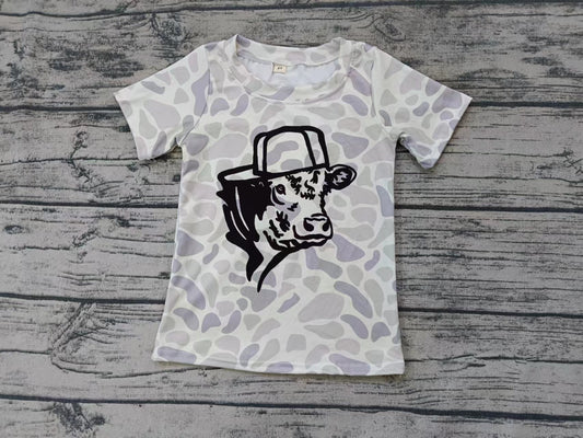 Baby Boys Camo Cow Short Sleeve Tee Shirts Tops Preorder(moq 5)