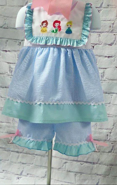 Baby Girls Princess Tunic Ruffle Shorts Clothes Sets split order preorder May 10th