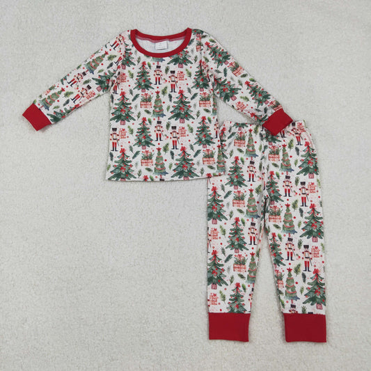 Baby Boys Christmas Trees Soldiers Top Pant Pajamas Sets