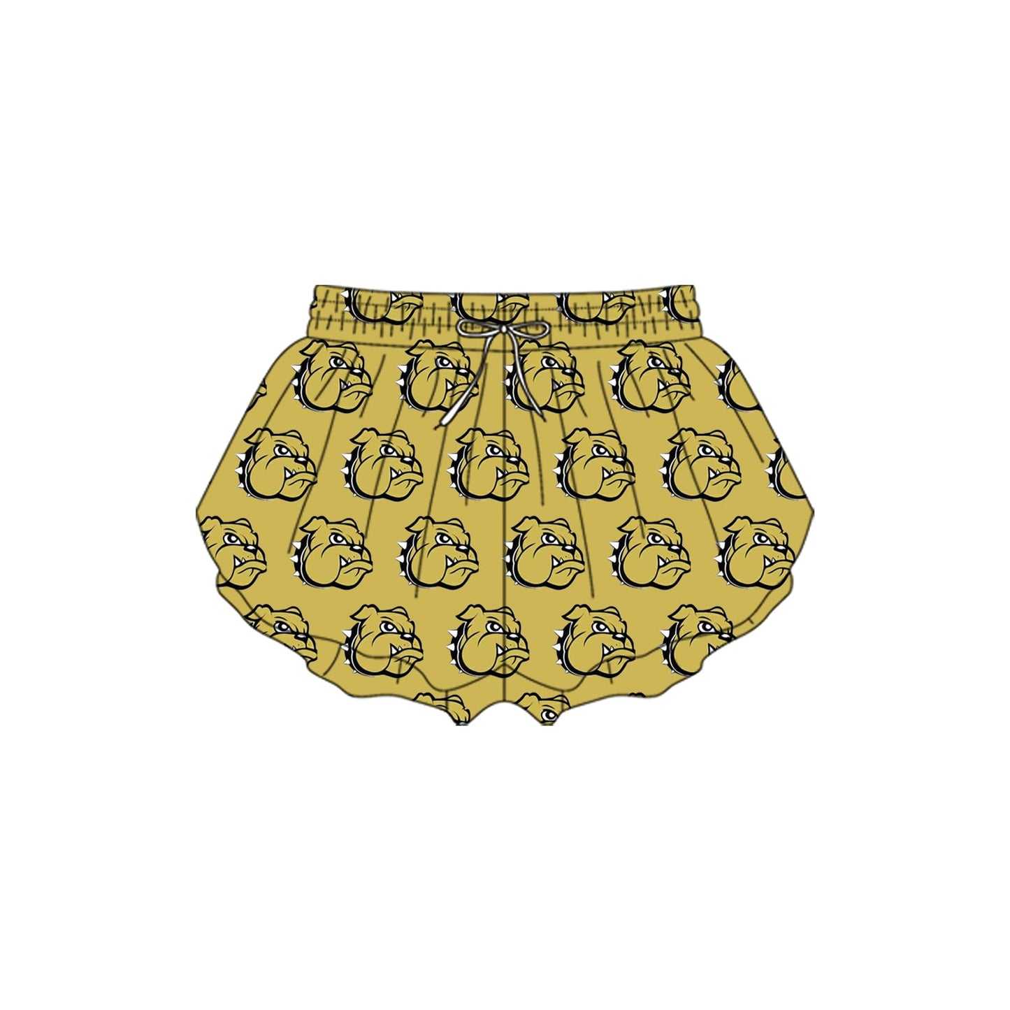 Preorder moq 5 Adult Women Yellow Bulldogs Yoga Shorts Bottoms