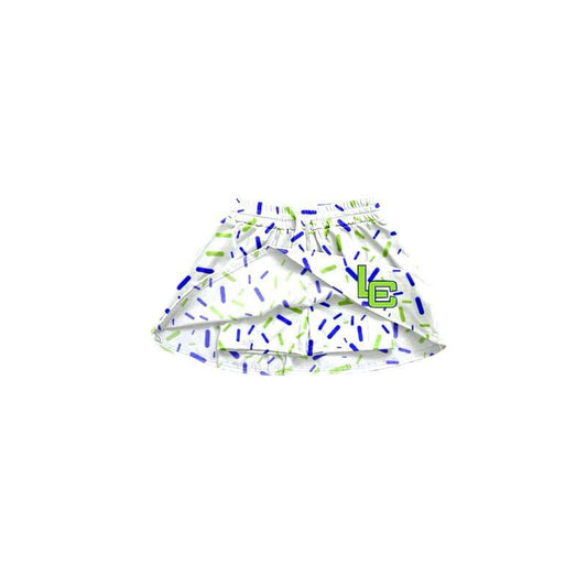 Preorder(moq 5) Baby Girls White LC Sprinkles Team Skort Shorts Bottoms