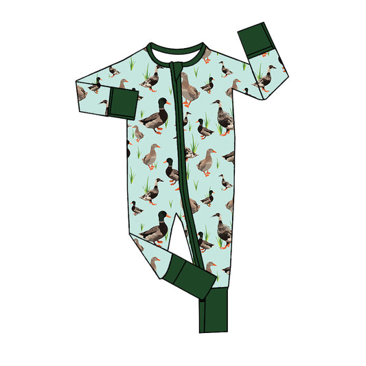 Baby Infant Boys Southern Ducks Zip Rompers preorder(moq 5)