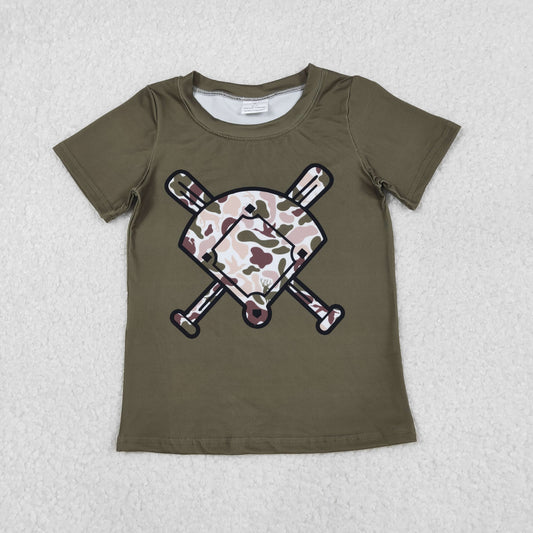 Baby Boys Short Sleeve Dogs Ducks Deer Camo Baseballs Team T-shirts Top