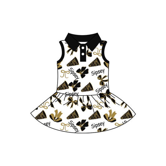 Preorder (moq 5)Baby Girls Sleeveless Sipsey Valley Button Team Knee Length Dresses