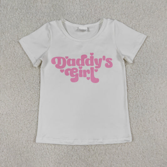 Baby Girls Short Sleeve Daddy's Girl Hearts T-shirts Top