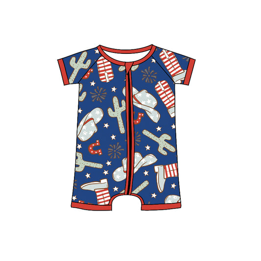 Baby Infant Boys Western Cactus Zip Rompers preorder(moq 5)