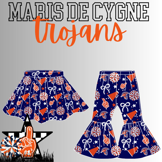 Preorder(moq 8 Each)Baby Girls Maris De Cygne Trojans Skorts and Pants Team